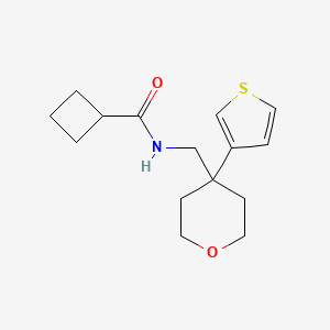 molecular formula C15H21NO2S B2849723 N-{[4-(thiophen-3-yl)oxan-4-yl]methyl}cyclobutanecarboxamide CAS No. 2310039-35-9