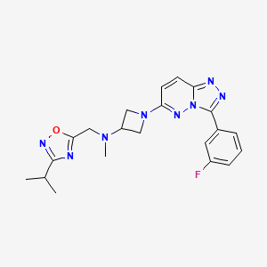 B2849724 1-[3-(3-Fluorophenyl)-[1,2,4]triazolo[4,3-b]pyridazin-6-yl]-N-methyl-N-[(3-propan-2-yl-1,2,4-oxadiazol-5-yl)methyl]azetidin-3-amine CAS No. 2379976-04-0