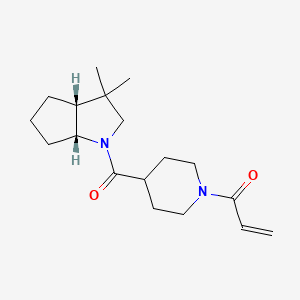 B2849732 1-[4-[(3Ar,6aR)-3,3-dimethyl-2,3a,4,5,6,6a-hexahydrocyclopenta[b]pyrrole-1-carbonyl]piperidin-1-yl]prop-2-en-1-one CAS No. 2361887-87-6