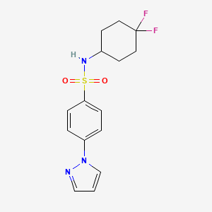 molecular formula C15H17F2N3O2S B2849739 N-(4,4-difluorocyclohexyl)-4-(1H-pyrazol-1-yl)benzene-1-sulfonamide CAS No. 2034517-00-3