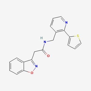 2-(benzo[d]isoxazol-3-yl)-N-((2-(thiophen-2-yl)pyridin-3-yl)methyl)acetamide
