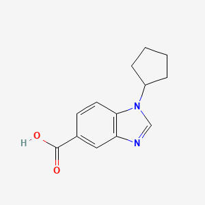 molecular formula C13H14N2O2 B2849758 1-Cyclopentyl-1,3-benzodiazole-5-carboxylic acid CAS No. 702669-05-4