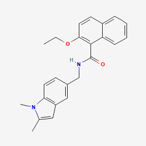 molecular formula C24H24N2O2 B2849761 N-((1,2-dimethyl-1H-indol-5-yl)methyl)-2-ethoxy-1-naphthamide CAS No. 852137-55-4