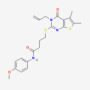 4-((3-allyl-5,6-dimethyl-4-oxo-3,4-dihydrothieno[2,3-d]pyrimidin-2-yl)thio)-N-(4-methoxyphenyl)butanamide