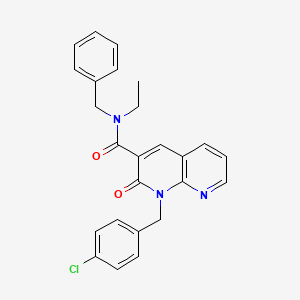molecular formula C25H22ClN3O2 B2849828 N-benzyl-1-[(4-chlorophenyl)methyl]-N-ethyl-2-oxo-1,2-dihydro-1,8-naphthyridine-3-carboxamide CAS No. 1005307-37-8
