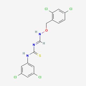 molecular formula C15H11Cl4N3OS B2849869 N-({[(2,4-dichlorobenzyl)oxy]imino}methyl)-N'-(3,5-dichlorophenyl)thiourea CAS No. 477852-48-5
