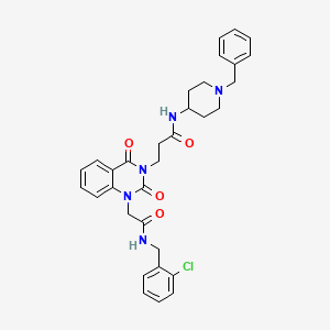 molecular formula C32H34ClN5O4 B2849870 N-(1-benzylpiperidin-4-yl)-3-(1-(2-((2-chlorobenzyl)amino)-2-oxoethyl)-2,4-dioxo-1,2-dihydroquinazolin-3(4H)-yl)propanamide CAS No. 899909-44-5