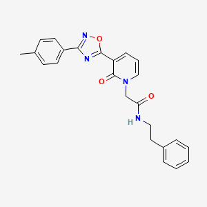 2-[3-[3-(4-methylphenyl)-1,2,4-oxadiazol-5-yl]-2-oxopyridin-1(2H)-yl]-N-(2-phenylethyl)acetamide
