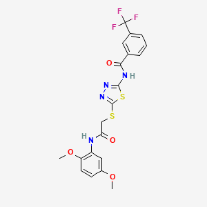 N-(5-((2-((2,5-dimethoxyphenyl)amino)-2-oxoethyl)thio)-1,3,4-thiadiazol-2-yl)-3-(trifluoromethyl)benzamide