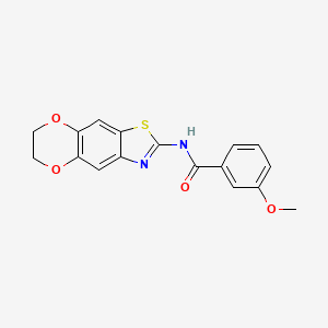 molecular formula C17H14N2O4S B2849892 N-{10,13-dioxa-4-thia-6-azatricyclo[7.4.0.0^{3,7}]trideca-1,3(7),5,8-tetraen-5-yl}-3-methoxybenzamide CAS No. 892854-66-9