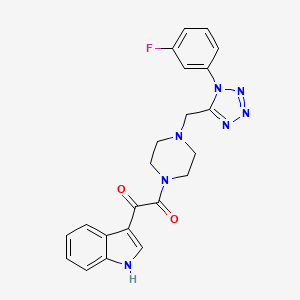 1-(4-((1-(3-fluorophenyl)-1H-tetrazol-5-yl)methyl)piperazin-1-yl)-2-(1H-indol-3-yl)ethane-1,2-dione