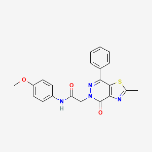 molecular formula C21H18N4O3S B2849984 N-(4-methoxyphenyl)-2-(2-methyl-4-oxo-7-phenylthiazolo[4,5-d]pyridazin-5(4H)-yl)acetamide CAS No. 941942-42-3