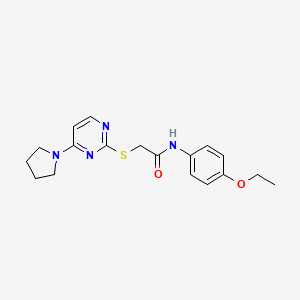 molecular formula C18H22N4O2S B2849999 N-(4-ethoxyphenyl)-2-((4-(pyrrolidin-1-yl)pyrimidin-2-yl)thio)acetamide CAS No. 1251625-41-8