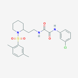 molecular formula C23H28ClN3O4S B2850003 N'-(3-chlorophenyl)-N-{2-[1-(2,5-dimethylbenzenesulfonyl)piperidin-2-yl]ethyl}ethanediamide CAS No. 898426-51-2