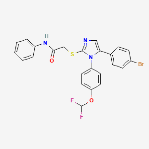 2-((5-(4-bromophenyl)-1-(4-(difluoromethoxy)phenyl)-1H-imidazol-2-yl)thio)-N-phenylacetamide