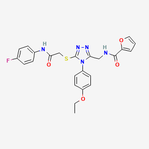 molecular formula C24H22FN5O4S B2850030 N-{[4-(4-ethoxyphenyl)-5-({[(4-fluorophenyl)carbamoyl]methyl}sulfanyl)-4H-1,2,4-triazol-3-yl]methyl}furan-2-carboxamide CAS No. 310450-74-9