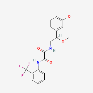 molecular formula C19H19F3N2O4 B2850050 N'-[2-methoxy-2-(3-methoxyphenyl)ethyl]-N-[2-(trifluoromethyl)phenyl]ethanediamide CAS No. 1798463-08-7