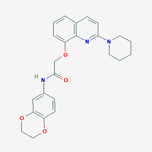 molecular formula C24H25N3O4 B2850053 N-(2,3-dihydro-1,4-benzodioxin-6-yl)-2-{[2-(piperidin-1-yl)quinolin-8-yl]oxy}acetamide CAS No. 921555-61-5