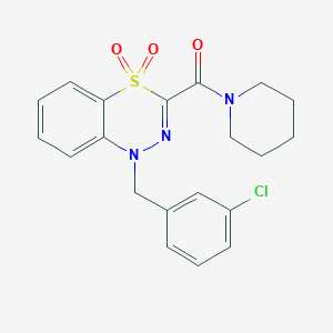 molecular formula C20H20ClN3O3S B2850079 1-[(3-chlorophenyl)methyl]-3-(piperidine-1-carbonyl)-1H-4lambda6,1,2-benzothiadiazine-4,4-dione CAS No. 1251556-21-4