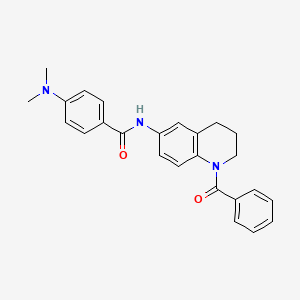 molecular formula C25H25N3O2 B2850080 N-(1-benzoyl-1,2,3,4-tetrahydroquinolin-6-yl)-4-(dimethylamino)benzamide CAS No. 1211743-97-3