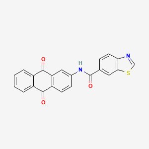 molecular formula C22H12N2O3S B2850082 N-(9,10-dioxo-9,10-dihydroanthracen-2-yl)-1,3-benzothiazole-6-carboxamide CAS No. 681170-00-3