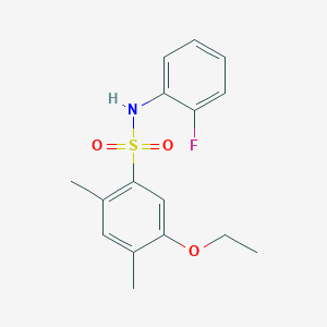 molecular formula C16H18FNO3S B2850085 5-Ethoxy-N-(2-fluorophenyl)-2,4-dimethylbenzenesulfonamide CAS No. 2305531-43-3