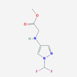 molecular formula C7H9F2N3O2 B2850094 Methyl 2-[[1-(difluoromethyl)pyrazol-4-yl]amino]acetate CAS No. 2247206-87-5
