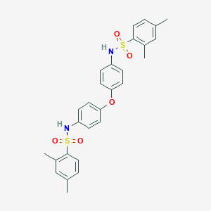 molecular formula C28H28N2O5S2 B285010 N-[4-(4-{[(2,4-dimethylphenyl)sulfonyl]amino}phenoxy)phenyl]-2,4-dimethylbenzenesulfonamide 