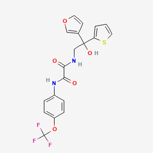 molecular formula C19H15F3N2O5S B2850103 N-[2-(furan-3-yl)-2-hydroxy-2-(thiophen-2-yl)ethyl]-N'-[4-(trifluoromethoxy)phenyl]ethanediamide CAS No. 2034337-27-2