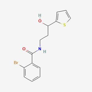 molecular formula C14H14BrNO2S B2850108 2-BROMO-N-[3-HYDROXY-3-(THIOPHEN-2-YL)PROPYL]BENZAMIDE CAS No. 1421441-49-7
