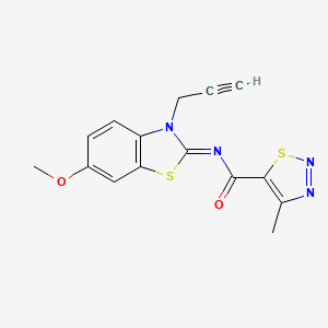 molecular formula C15H12N4O2S2 B2850147 (Z)-N-(6-methoxy-3-(prop-2-yn-1-yl)benzo[d]thiazol-2(3H)-ylidene)-4-methyl-1,2,3-thiadiazole-5-carboxamide CAS No. 1173411-82-9