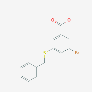 molecular formula C15H13BrO2S B2850170 Methyl 3-(benzylsulfanyl)-5-bromobenzoate CAS No. 1803609-32-6