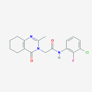 molecular formula C17H17ClFN3O2 B2850211 N-(3-chloro-2-fluorophenyl)-2-(2-methyl-4-oxo-3,4,5,6,7,8-hexahydroquinazolin-3-yl)acetamide CAS No. 1251615-10-7