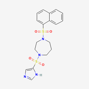 molecular formula C18H20N4O4S2 B2850256 1-((1H-imidazol-4-yl)sulfonyl)-4-(naphthalen-1-ylsulfonyl)-1,4-diazepane CAS No. 1903477-61-1