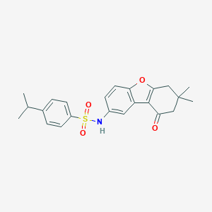molecular formula C23H25NO4S B285026 N-(7,7-dimethyl-9-oxo-6,7,8,9-tetrahydrodibenzo[b,d]furan-2-yl)-4-isopropylbenzenesulfonamide 