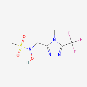 molecular formula C6H9F3N4O3S B2850289 N-hydroxy-N-{[4-methyl-5-(trifluoromethyl)-4H-1,2,4-triazol-3-yl]methyl}methanesulfonamide CAS No. 400081-54-1