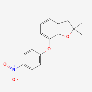 molecular formula C16H15NO4 B2850319 2,2-Dimethyl-7-(4-nitrophenoxy)-2,3-dihydro-1-benzofuran CAS No. 1023875-60-6