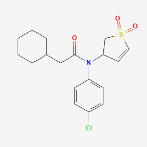 molecular formula C18H22ClNO3S B2850388 N-(4-chlorophenyl)-2-cyclohexyl-N-(1,1-dioxido-2,3-dihydrothiophen-3-yl)acetamide CAS No. 863007-14-1