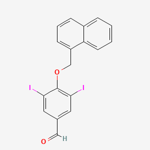 B2850404 3,5-Diiodo-4-(naphthalen-1-ylmethoxy)benzaldehyde CAS No. 724746-31-0