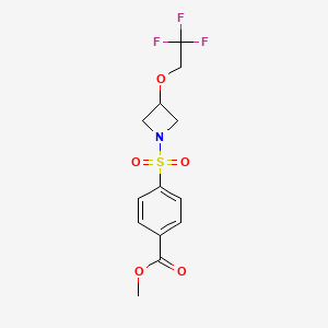 molecular formula C13H14F3NO5S B2850406 Methyl 4-{[3-(2,2,2-trifluoroethoxy)azetidin-1-yl]sulfonyl}benzoate CAS No. 2310207-86-2