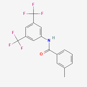 molecular formula C16H11F6NO B2850412 N-[3,5-bis(trifluoromethyl)phenyl]-3-methylbenzamide CAS No. 424805-00-5