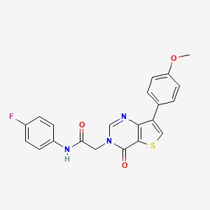 molecular formula C21H16FN3O3S B2850421 N-(4-fluorophenyl)-2-[7-(4-methoxyphenyl)-4-oxothieno[3,2-d]pyrimidin-3(4H)-yl]acetamide CAS No. 1207060-03-4
