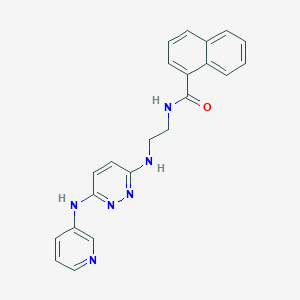 molecular formula C22H20N6O B2850479 N-(2-((6-(pyridin-3-ylamino)pyridazin-3-yl)amino)ethyl)-1-naphthamide CAS No. 1021218-08-5