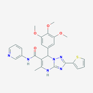 molecular formula C25H24N6O4S B285049 5-methyl-N-(3-pyridinyl)-2-(2-thienyl)-7-(3,4,5-trimethoxyphenyl)-4,7-dihydro[1,2,4]triazolo[1,5-a]pyrimidine-6-carboxamide 