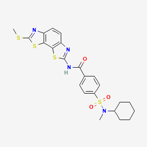 4-[cyclohexyl(methyl)sulfamoyl]-N-(2-methylsulfanyl-[1,3]thiazolo[4,5-g][1,3]benzothiazol-7-yl)benzamide