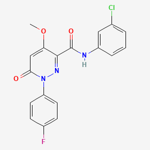 molecular formula C18H13ClFN3O3 B2850516 N-(3-chlorophenyl)-1-(4-fluorophenyl)-4-methoxy-6-oxo-1,6-dihydropyridazine-3-carboxamide CAS No. 941969-66-0