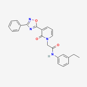 molecular formula C23H20N4O3 B2850518 N-(3-ethylphenyl)-2-[2-oxo-3-(3-phenyl-1,2,4-oxadiazol-5-yl)-1,2-dihydropyridin-1-yl]acetamide CAS No. 1105214-58-1
