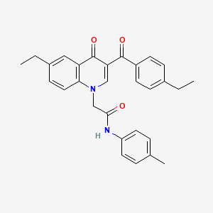2-(6-ethyl-3-(4-ethylbenzoyl)-4-oxoquinolin-1(4H)-yl)-N-(p-tolyl)acetamide