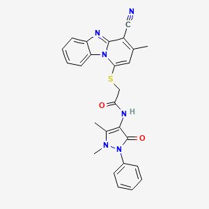 2-(4-cyano-3-methylpyrido[1,2-a]benzimidazol-1-yl)sulfanyl-N-(1,5-dimethyl-3-oxo-2-phenylpyrazol-4-yl)acetamide