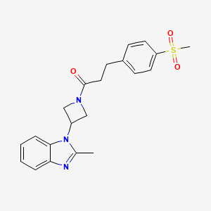 molecular formula C21H23N3O3S B2850542 3-(4-methanesulfonylphenyl)-1-[3-(2-methyl-1H-1,3-benzodiazol-1-yl)azetidin-1-yl]propan-1-one CAS No. 2380177-66-0